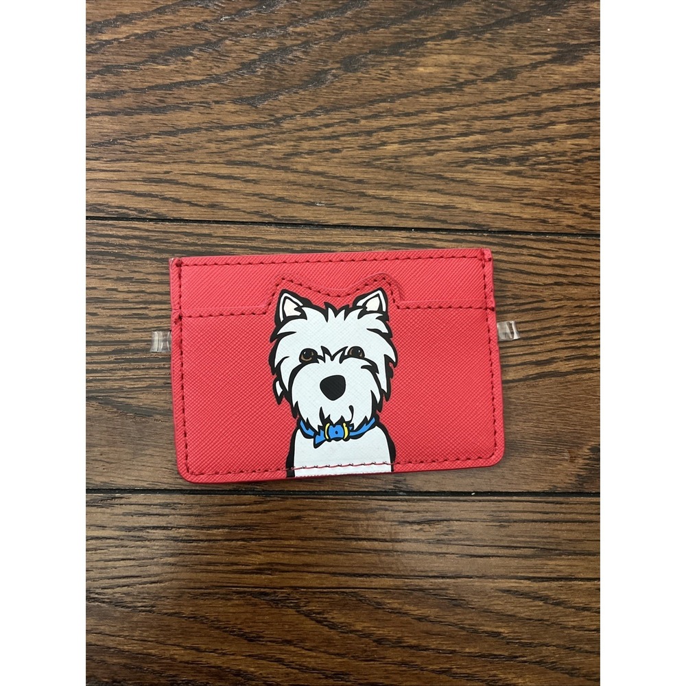 Designer Marc Tetro Red Westie Dog Card Card Holder Wallet EUC